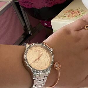 Invicta Silver and Rose Gold Women's Watch